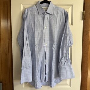Charles Tyrwhitt Dress Shirt 16.5/34in Mens Blue & White Checkered Regular Fit